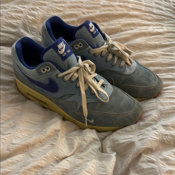 Nike Air Max 1 PRM
Dirty Denim Blue and Yellow Retro Sneakers - size 11.5 - Picture 1 of 9